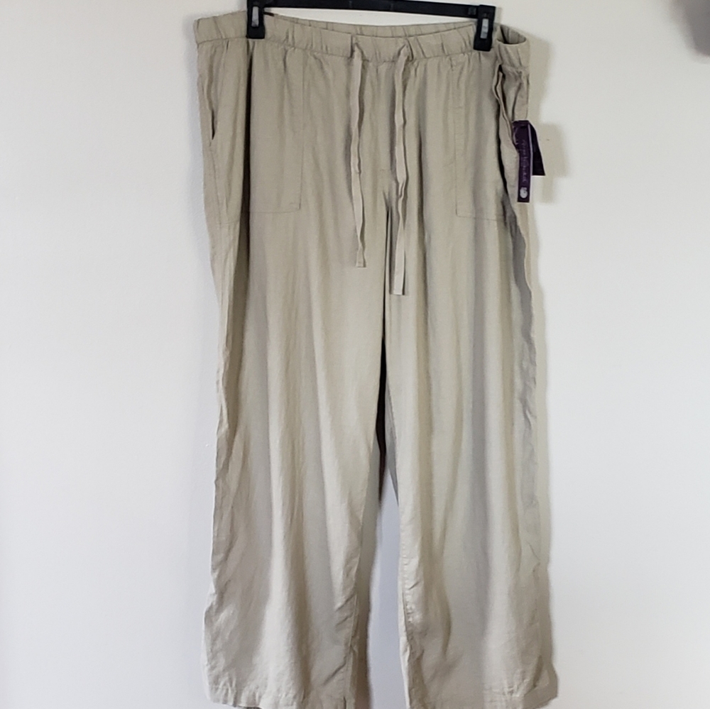 NWT Gloria Vanderbilt Linen Blend Women's Slacks Size 1X
